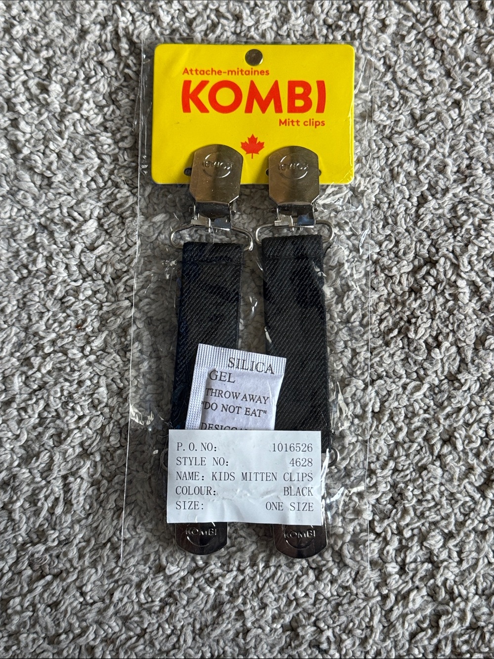 Kids Kombi Black Mitten Clips